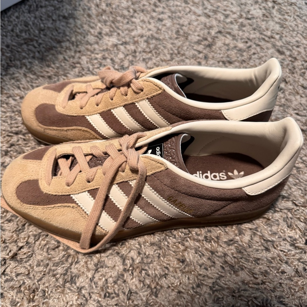 Adidas Gazelle Tan and Cream Sneakers